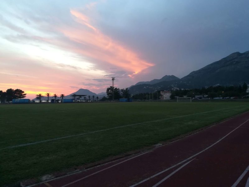 Stadium on the sunset